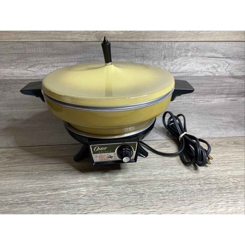 Vintage Oster Imperial Double Handled Enamel Electric Super Pan Cooker/Warmer
